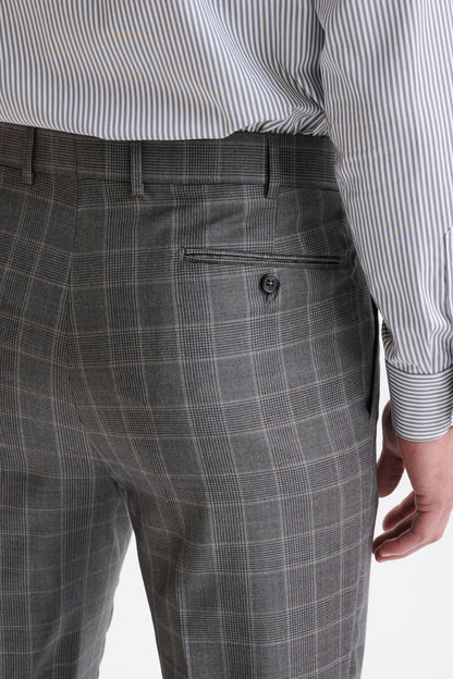 Mid Grey Super 100's Merino Wool Farley Trousers The Royal - View Four