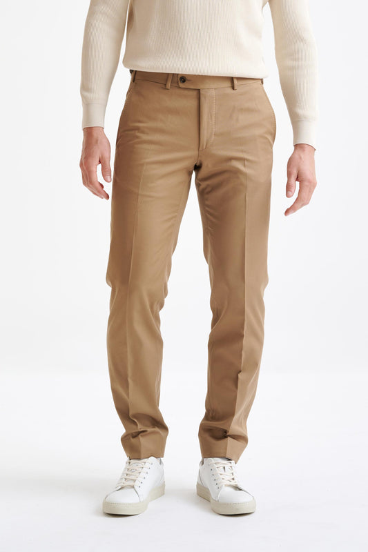 Sand Cotton Farley Trousers Cashmere Cotton - View One