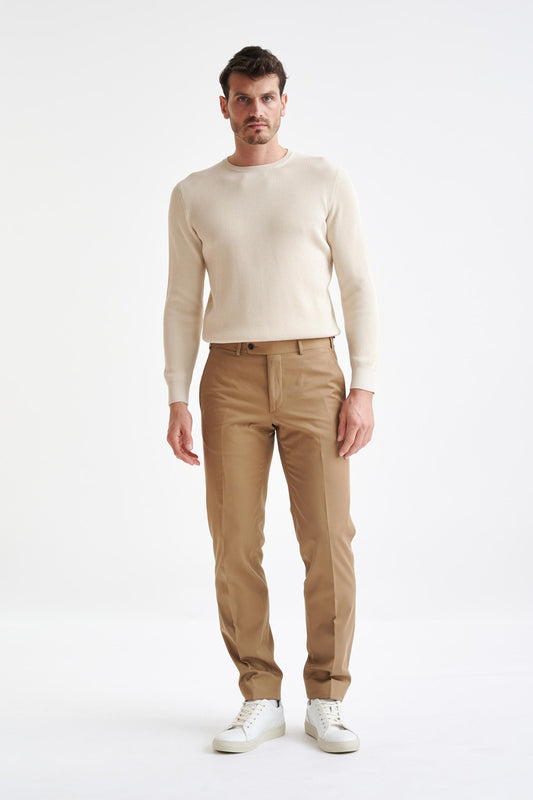 Sand Cotton Farley Trousers Cashmere Cotton - View Two