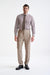 Beige Super 130's Wool  Farley Trousers Crossover - View Two