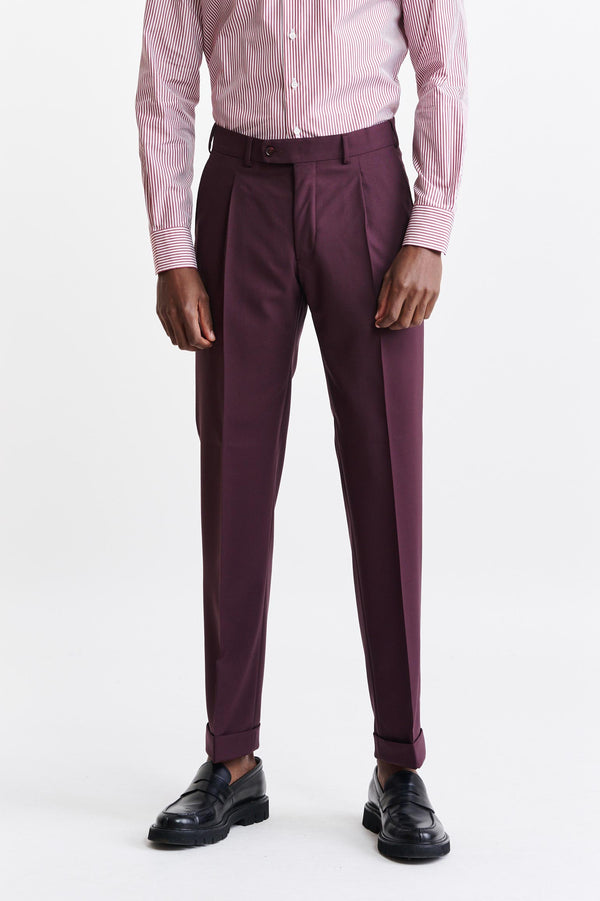 Pantalon Farley En Laine Bordeaux Capri