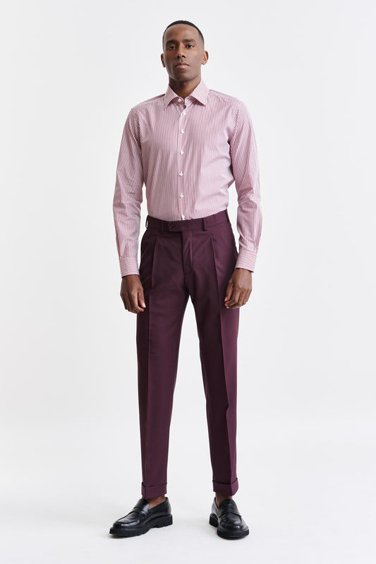 Burgundy Wool Farley Trousers Capri Image 2