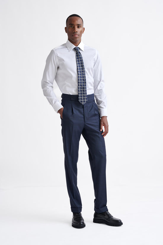 Dark Blue  Super 130's Wool  Farley Trousers Eton - View Two