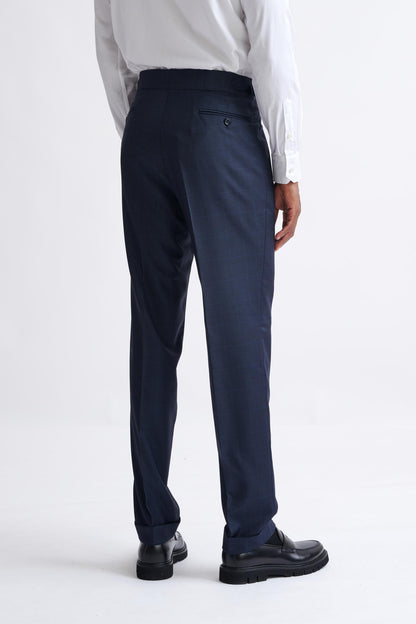 Dark Blue  Super 130's Wool  Farley Trousers Eton - View Five