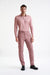 Pink Super 130's Wool  Farley Trousers Crossover - View Two