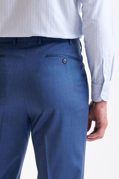 Light Blue Super 100's Wool Farley Trousers New Deluxe - View Four