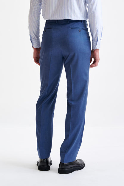 Light Blue Super 100's Wool Farley Trousers New Deluxe - View Five
