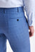 Check Blue Super 130's Wool  Farley Trousers Mosaic - View Four