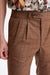 Brown  Check Wool & Cotton Farley Trousers Lifestyle - View Two