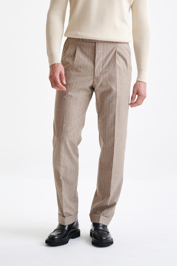 Pantalones Farley De Lana Y Algodón En Marrón Claro Lifestyle