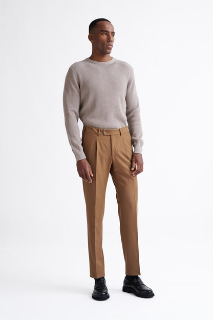 Tan Wool with Stretch Farley Trousers Connect - View Two