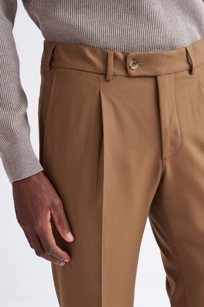 Tan Wool with Stretch Farley Trousers Connect - View Three