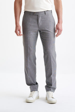 Grey Wool & Cotton Farley Trousers Lifestyle - View One