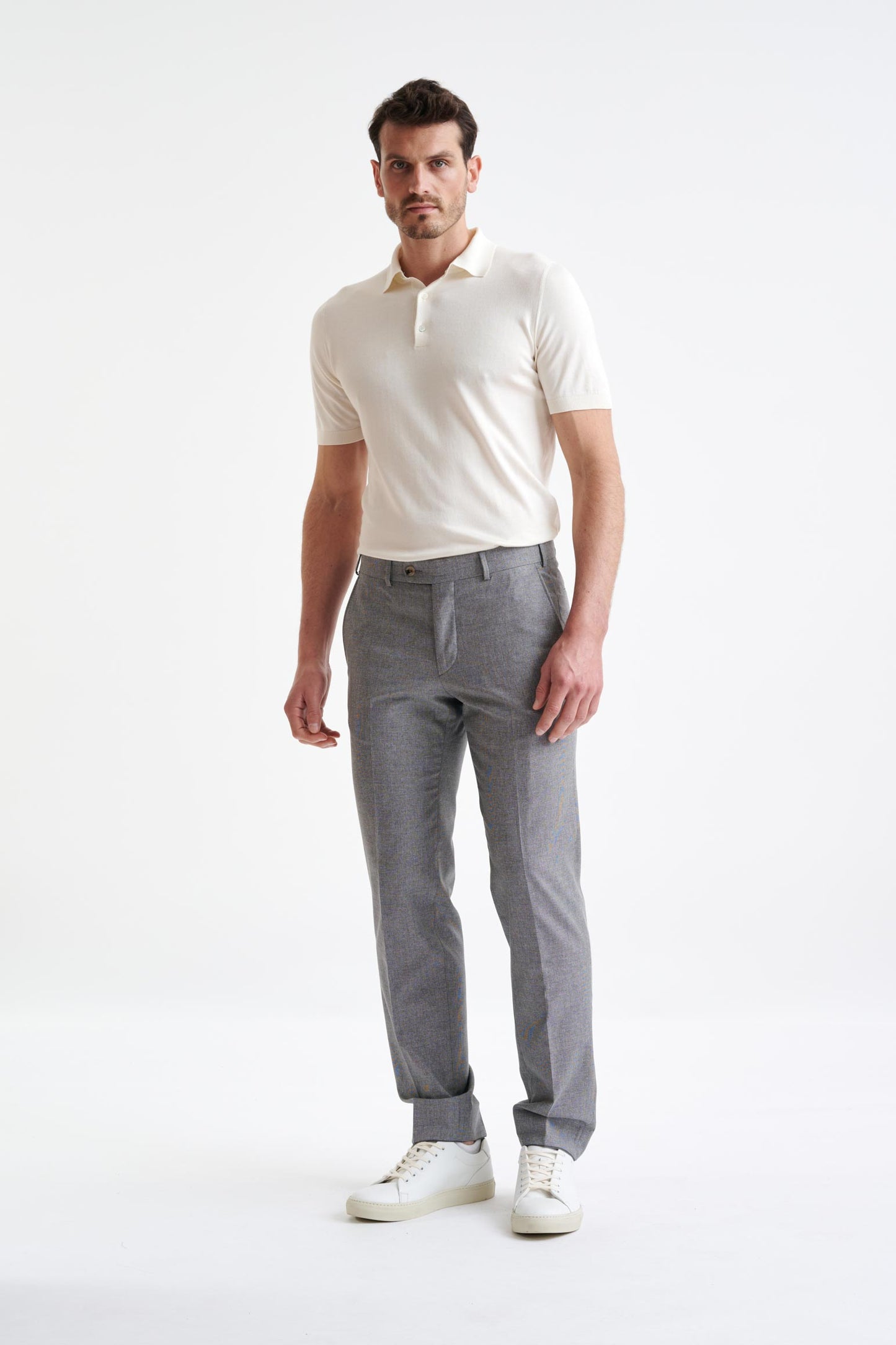 Grey Wool & Cotton Farley Trousers Lifestyle