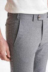 Grey Wool & Cotton Farley Trousers Lifestyle - View Three