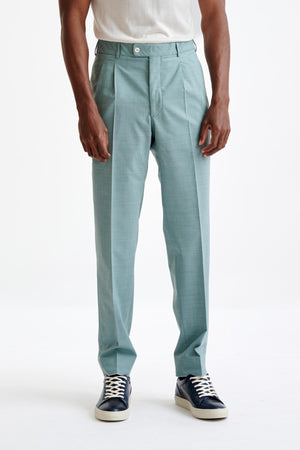 Sage Green Wool Farley Trousers Dynamic - View One