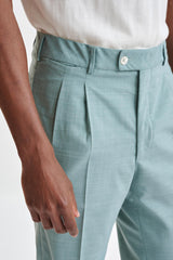 Sage Green Wool Farley Trousers Dynamic - View Three