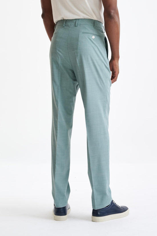 Sage Green Wool Farley Trousers Dynamic - View Five