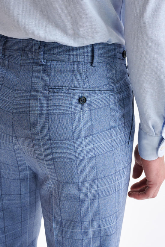 Mid Blue Wool Farley Trousers Lifestyle - View Four