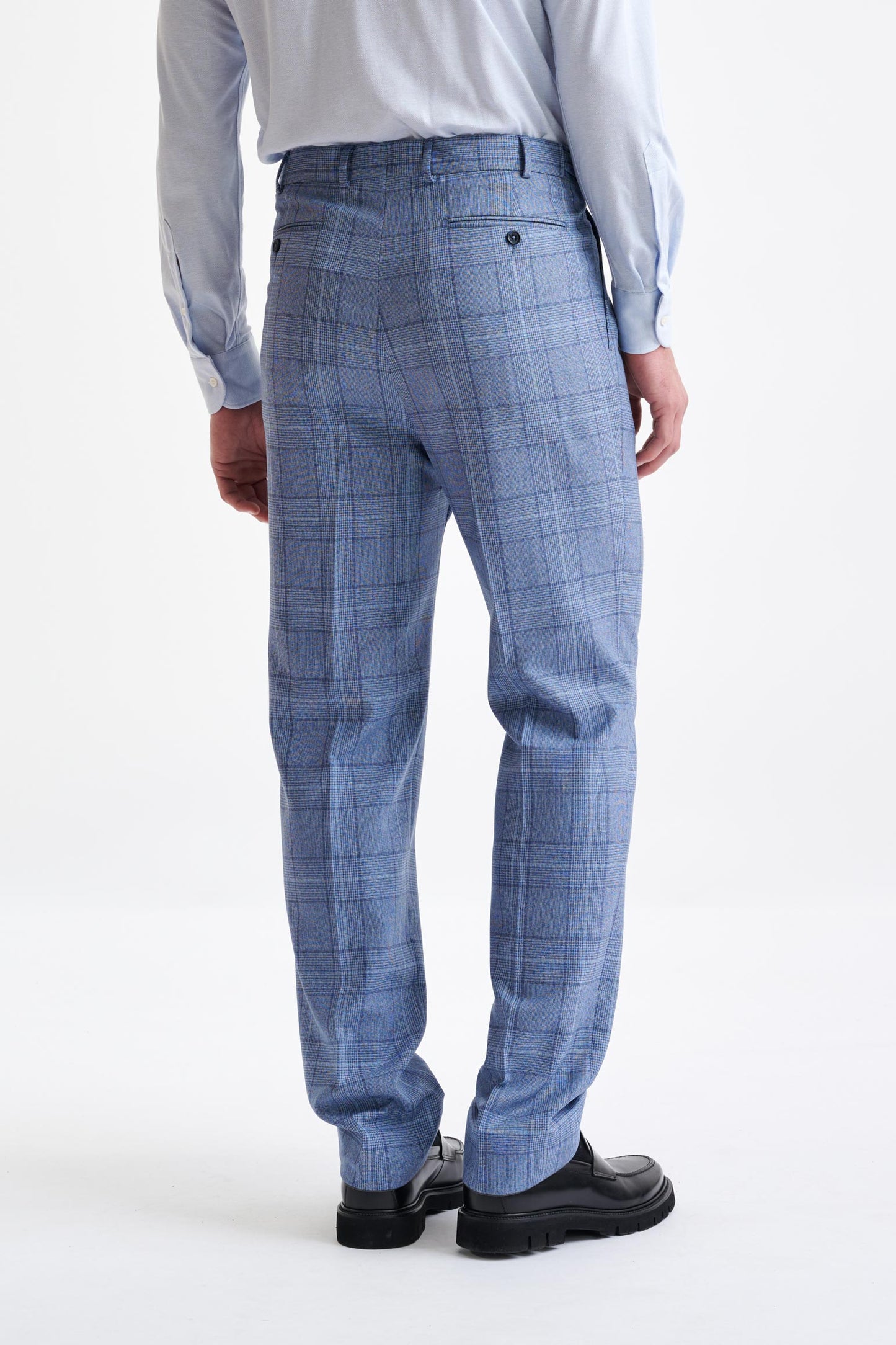 Mid Blue Wool Farley Trousers Lifestyle