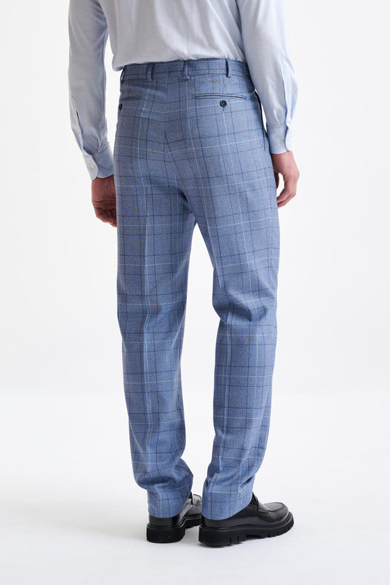 Mid Blue Wool Farley Trousers Lifestyle - View Five