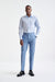 Mid Blue Wool & Cotton Farley Trousers Lifestyle - View Two