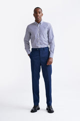 Navy Blue Super 100's Merino Wool Farley Trousers The Royal - View Two