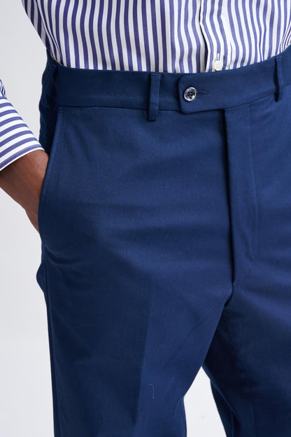 Navy Blue Super 100's Merino Wool Farley Trousers The Royal - View Three