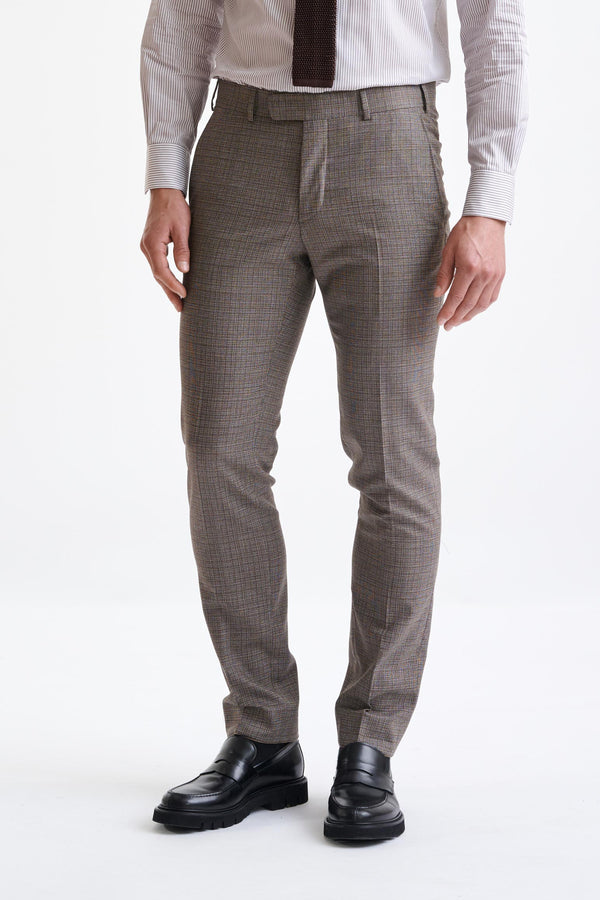 Pantalon Farley en Laine Marron Blanc Lifestyle