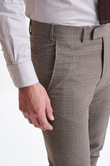 Brown white Wool Farley Trousers Lifestyle - View Three