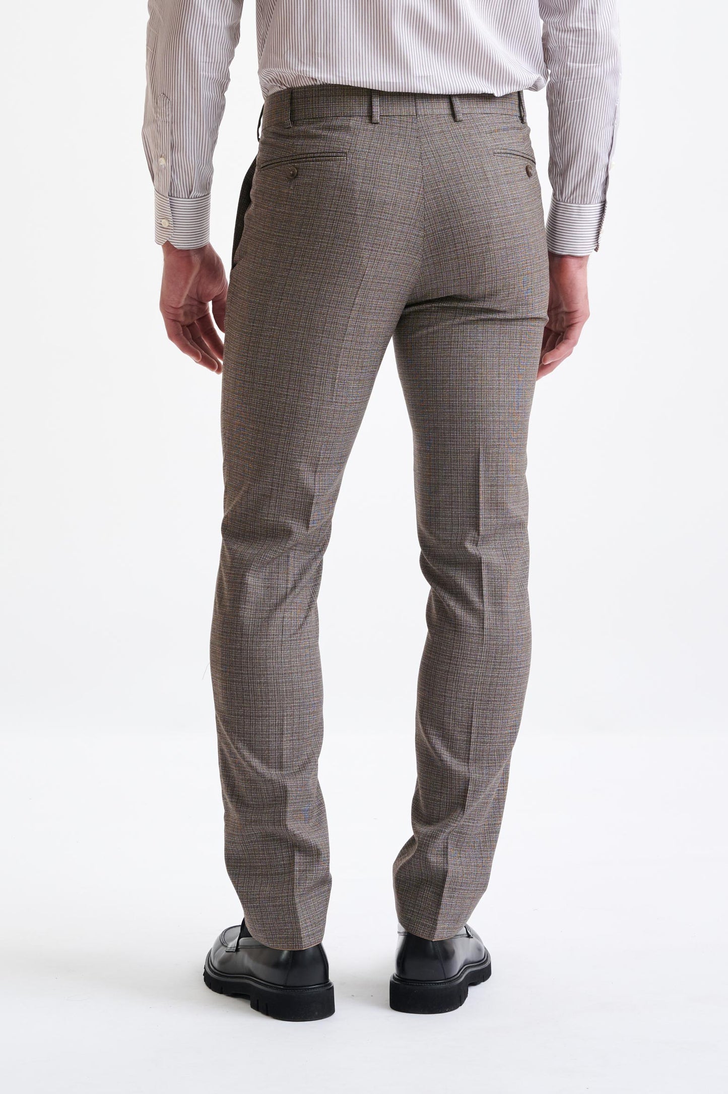 Brown white Wool Farley Trousers Lifestyle