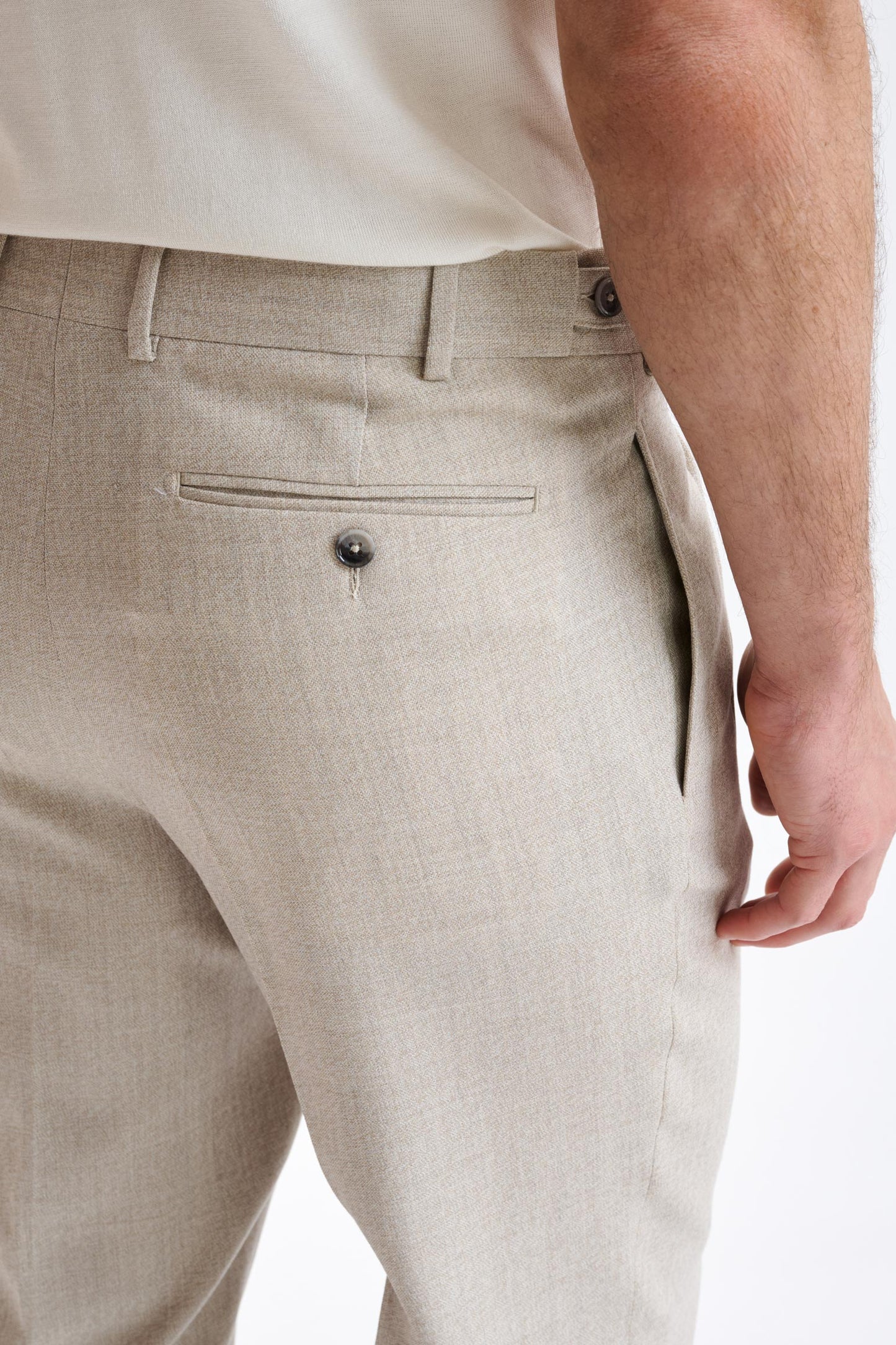 Beige Wool Farley Trousers Lifestyle