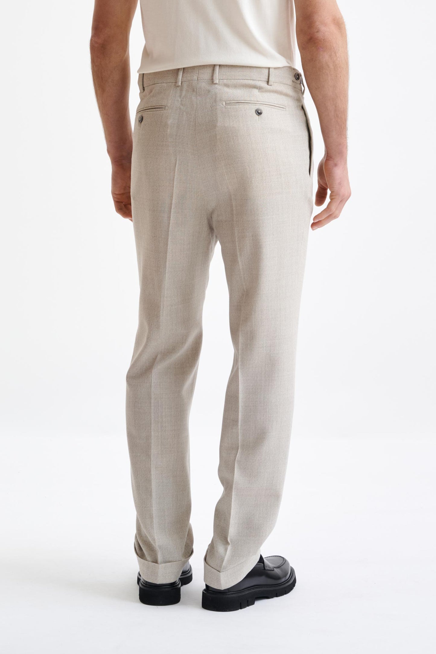 Beige Wool Farley Trousers Lifestyle