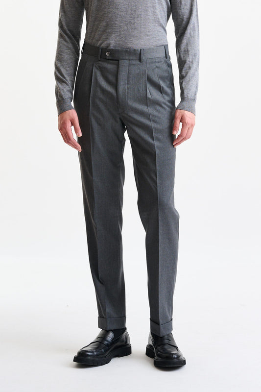 Grey 100% Wool Farley Trousers New Deluxe - Image 1