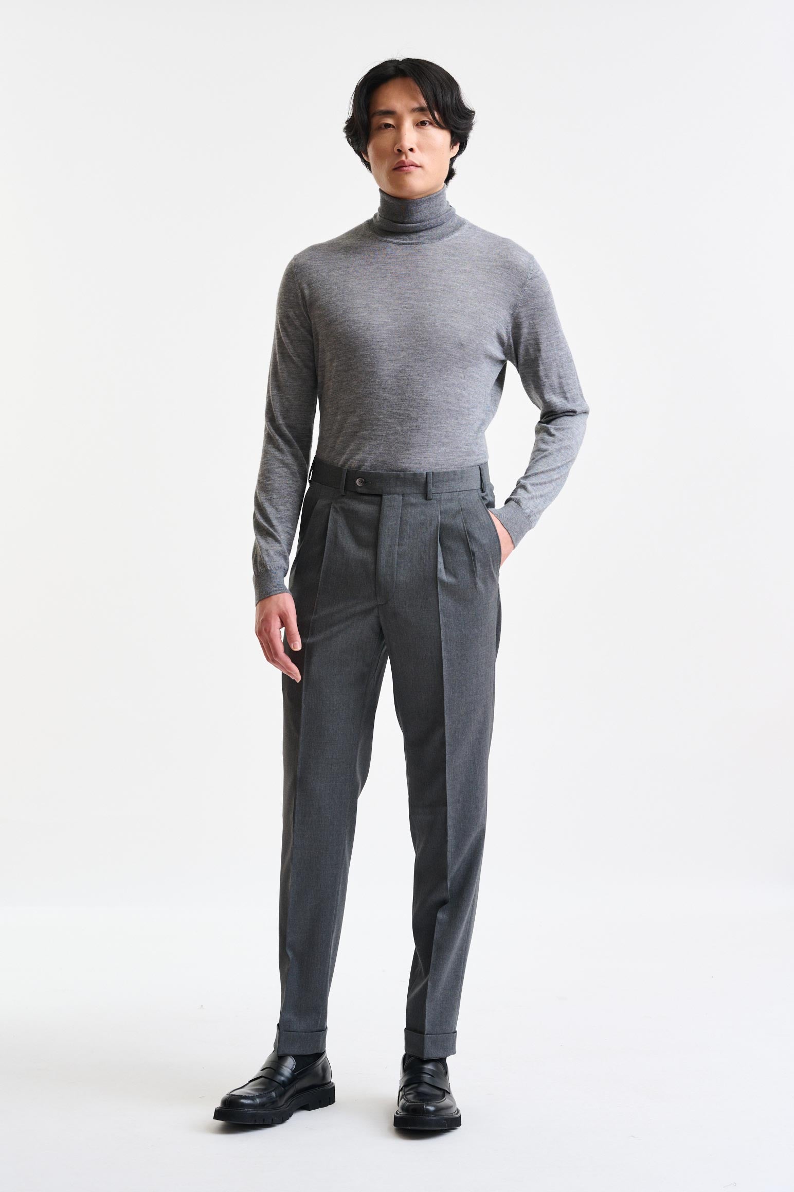 Grey 100% Wool Farley Trousers New Deluxe - Image 2