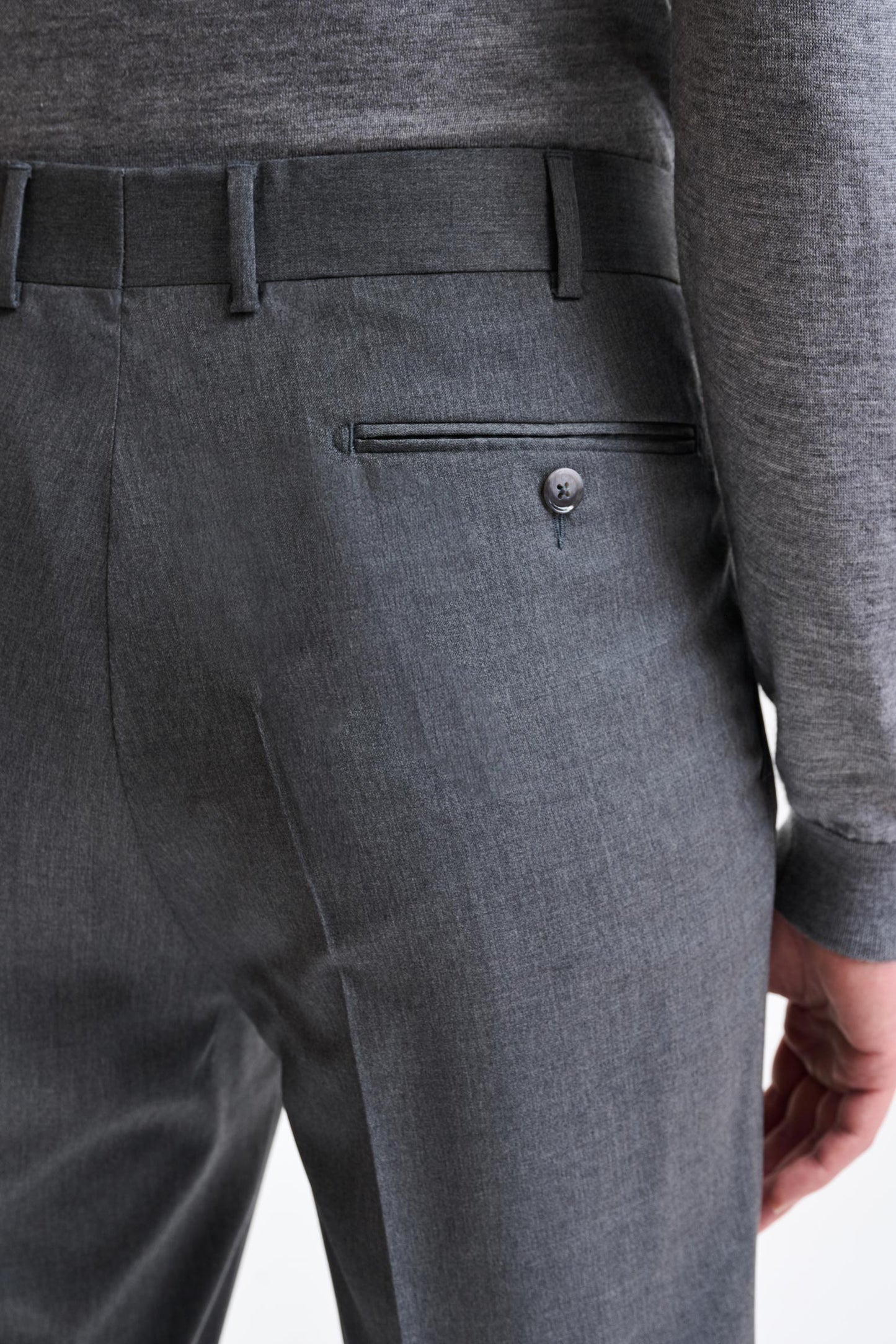 Grey 100% Wool Farley Trousers New Deluxe - Image 4