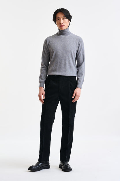 Black 100% Wool Farley Trousers Corduroy - Image 2