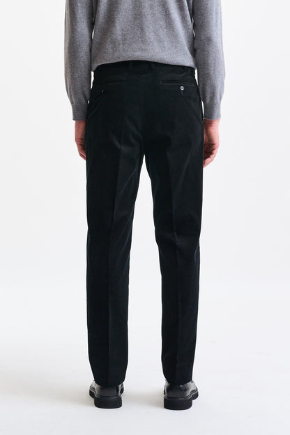 Black 100% Wool Farley Trousers Corduroy - Image 5