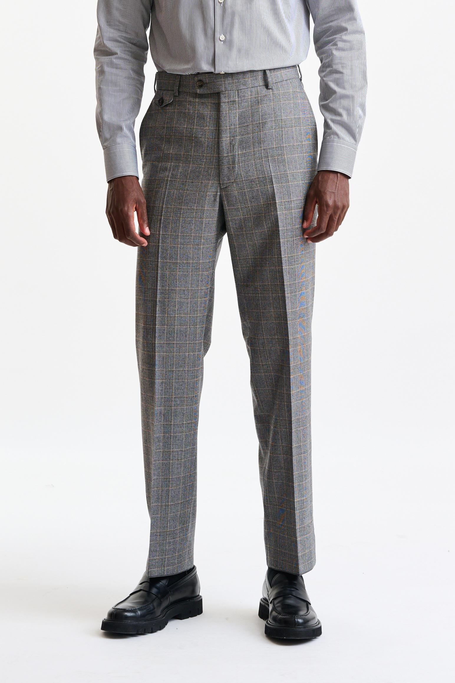 Grey Wool Farley Trousers Flannel & Saxony - Image 1