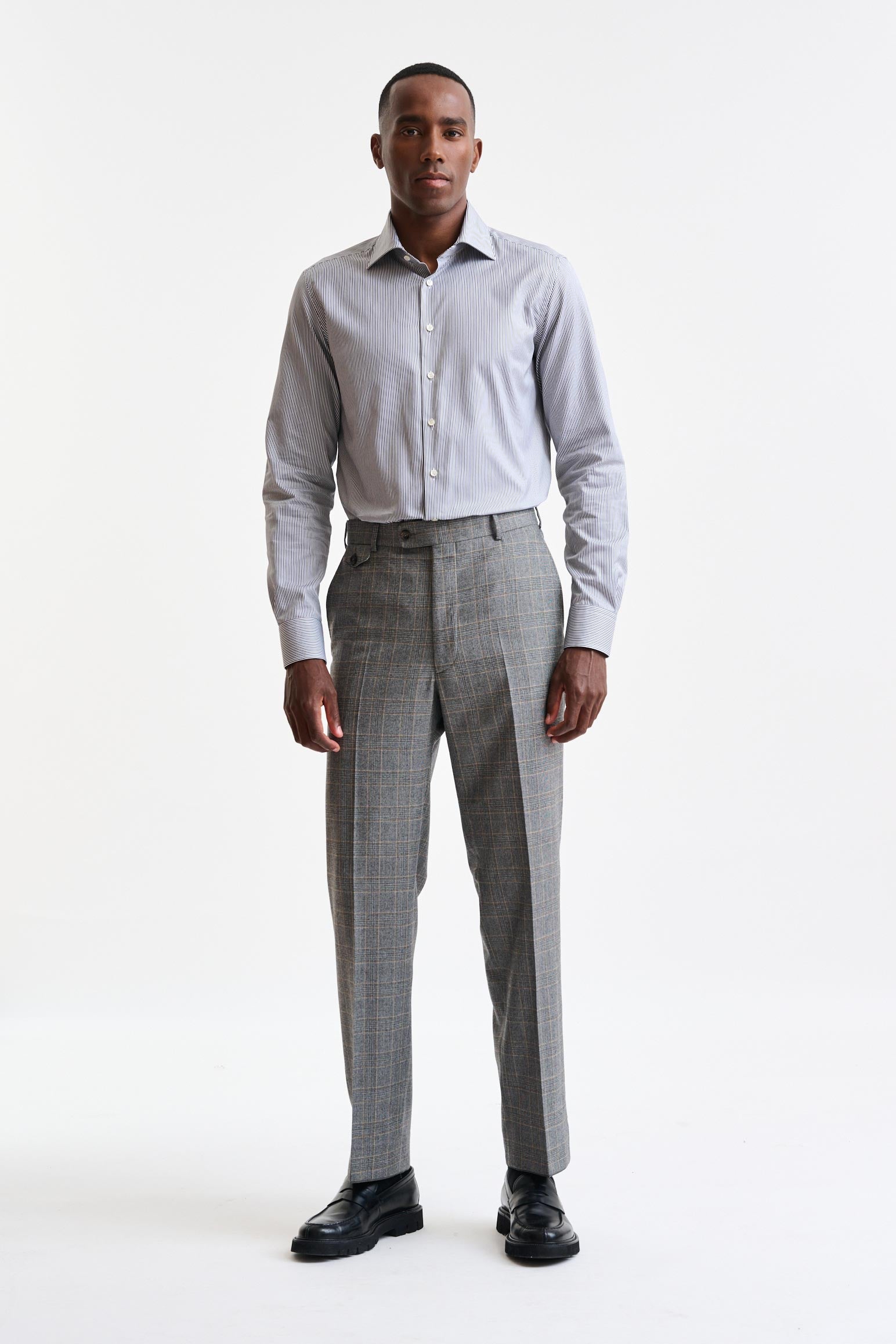 Grey Wool Farley Trousers Flannel & Saxony - Image 2