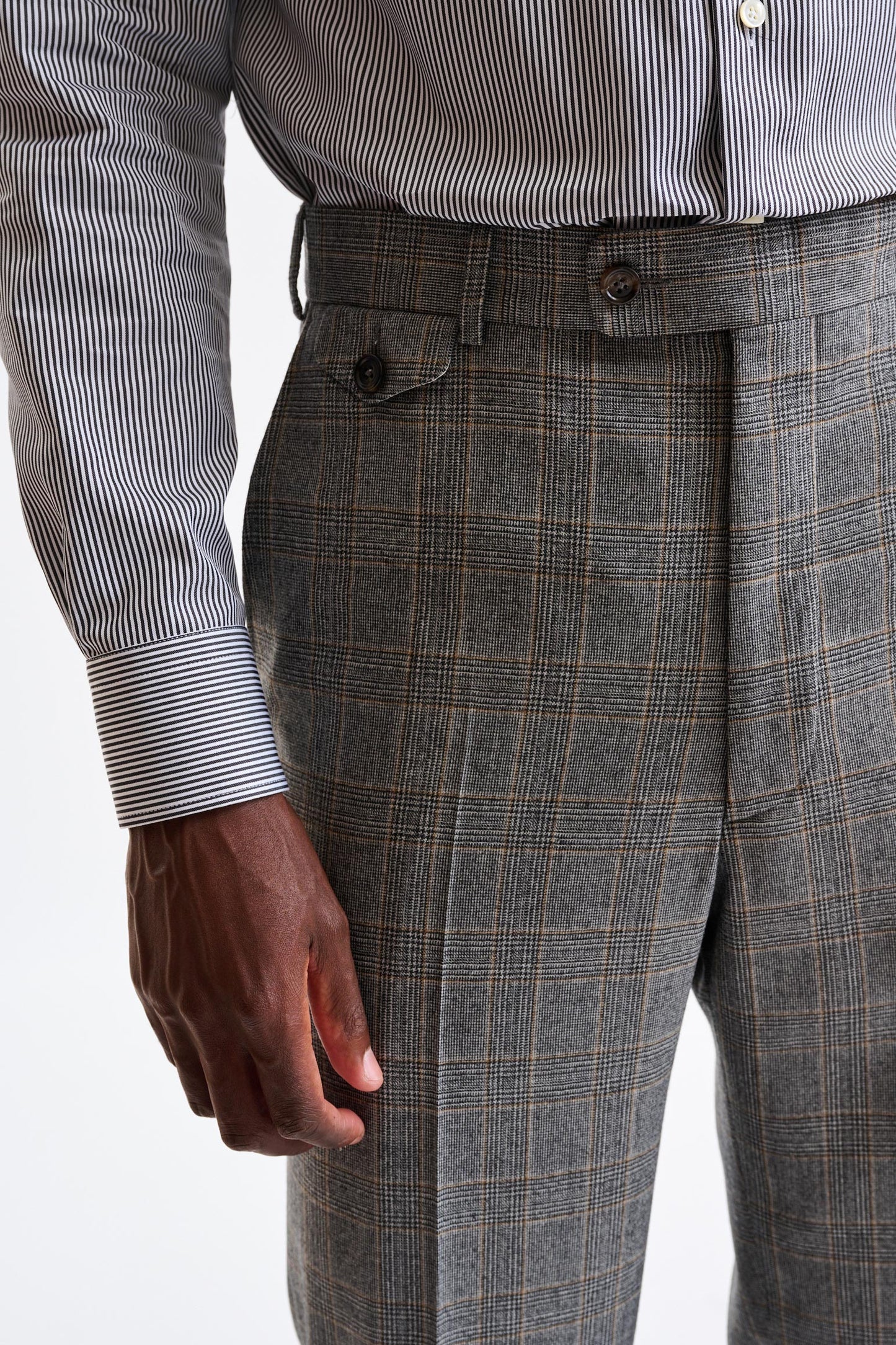 Grey Wool Farley Trousers Flannel & Saxony - Image 3