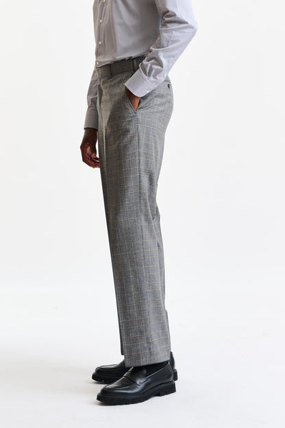 Grey Wool Farley Trousers Flannel & Saxony - Image 4