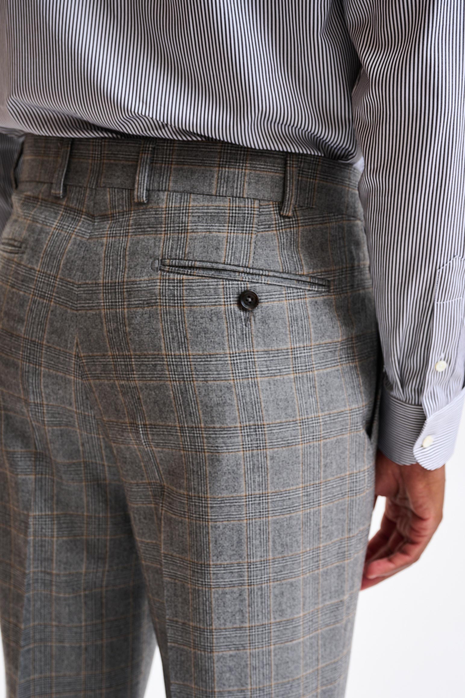 Grey Wool Farley Trousers Flannel & Saxony - Image 5