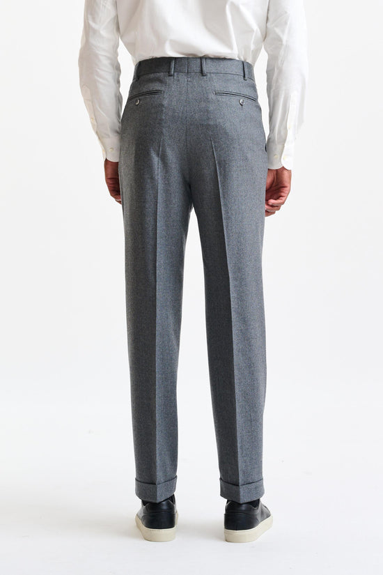 Light Grey 100% Wool Farley Trousers Flannel & Saxony - Image 5