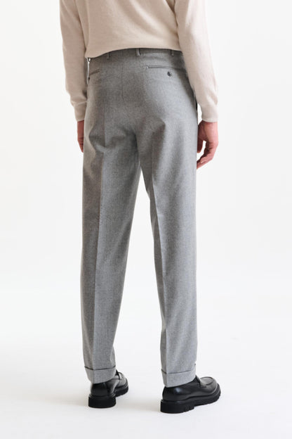 Grey Wool Farley Trousers Flannel & Saxony - Image 5