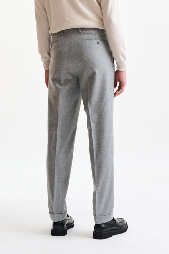 Grey Wool Farley Trousers Flannel & Saxony - Image 5
