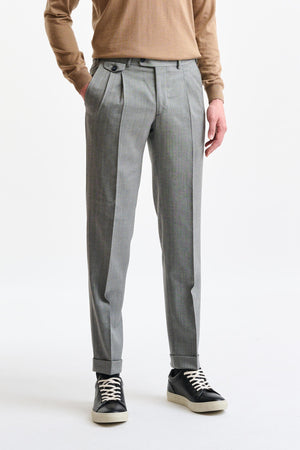 Grey Stripped Wool Farley Trousers Galaxy - Image 1