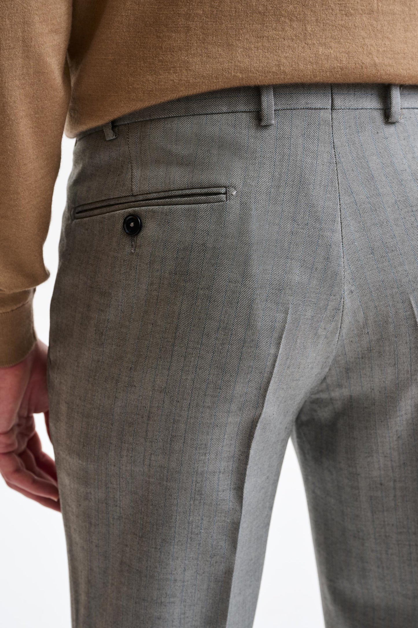 Grey Stripped Wool Farley Trousers Galaxy - Image 4