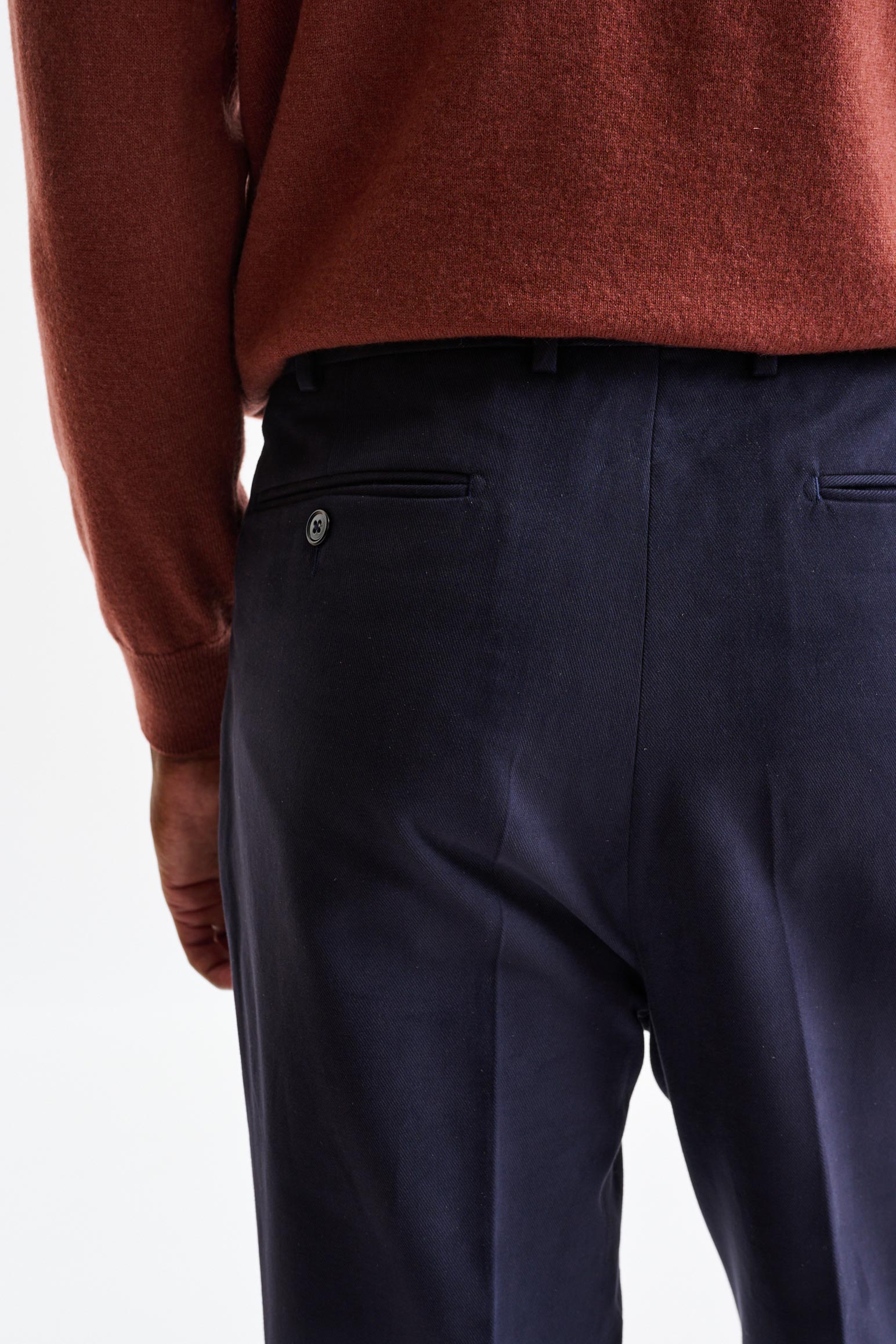 Blue Cashmere and Cotton Farley Trousers Corduroy & Cotton - Image 4