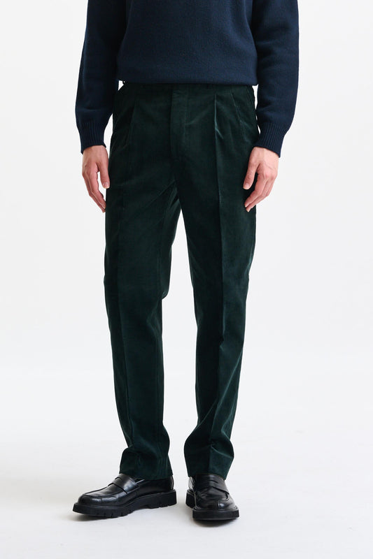 Green Cashmere and Cotton Farley Trousers Corduroy - Image 1